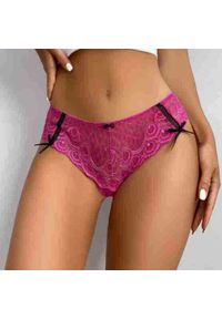 Intica - Stringi koronkowe z kokardkami eleganckie Destini. Kolor: czarny. Materiał: koronka. Wzór: koronka #10