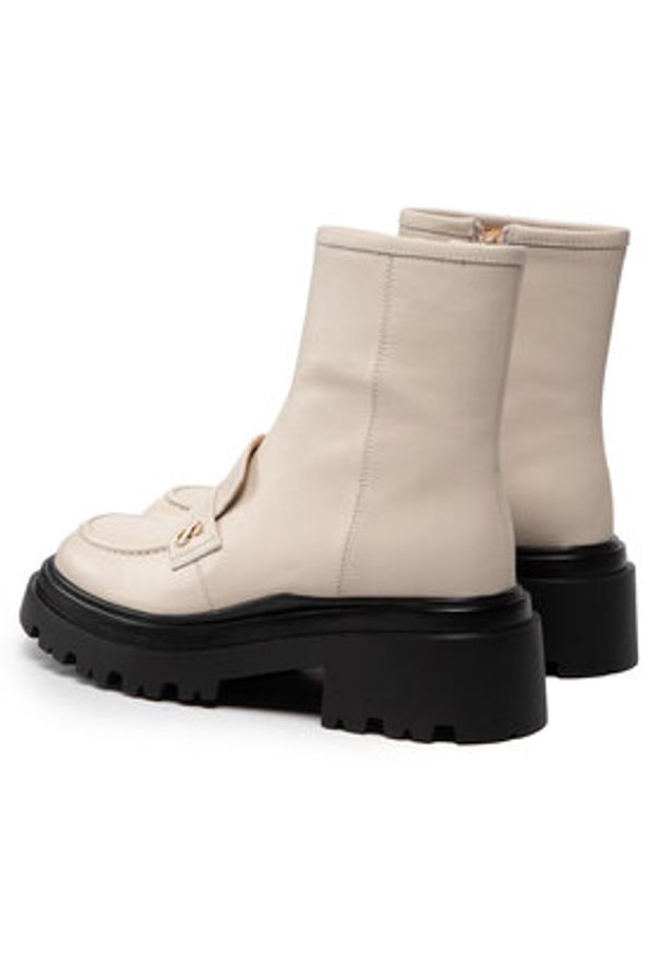 Simple Botki SL-26-02-000038 Écru. Materiał: skóra