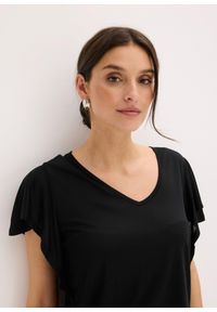 bonprix - T-shirt z miękkiej wiskozy. Kolor: czarny. Materiał: wiskoza. Długość rękawa: krótki rękaw. Długość: krótkie #2