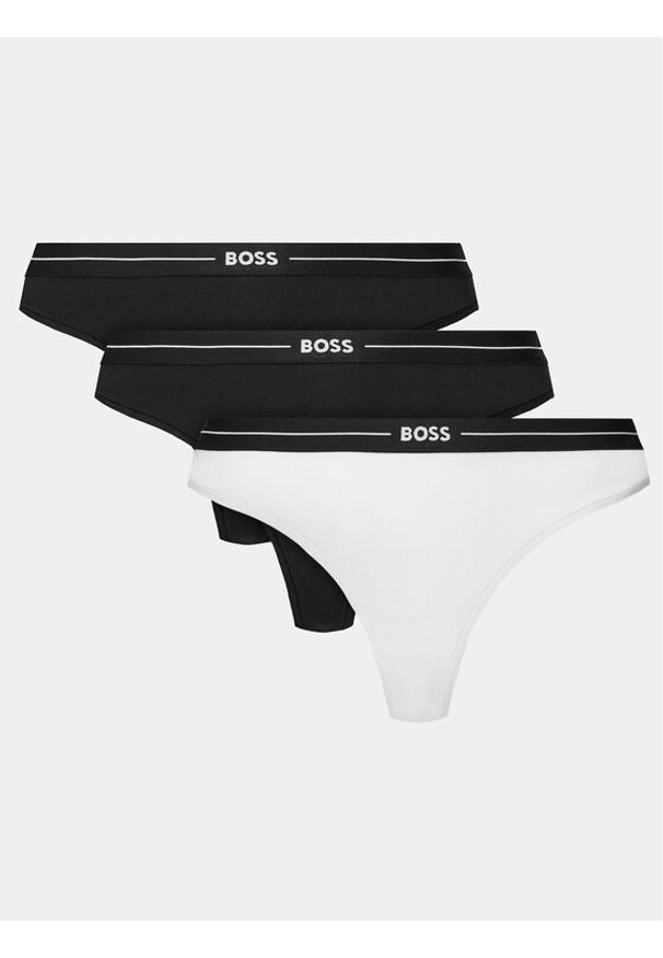 BOSS - Boss Komplet 3 par stringów 50510030 Biały. Kolor: biały. Materiał: bawełna