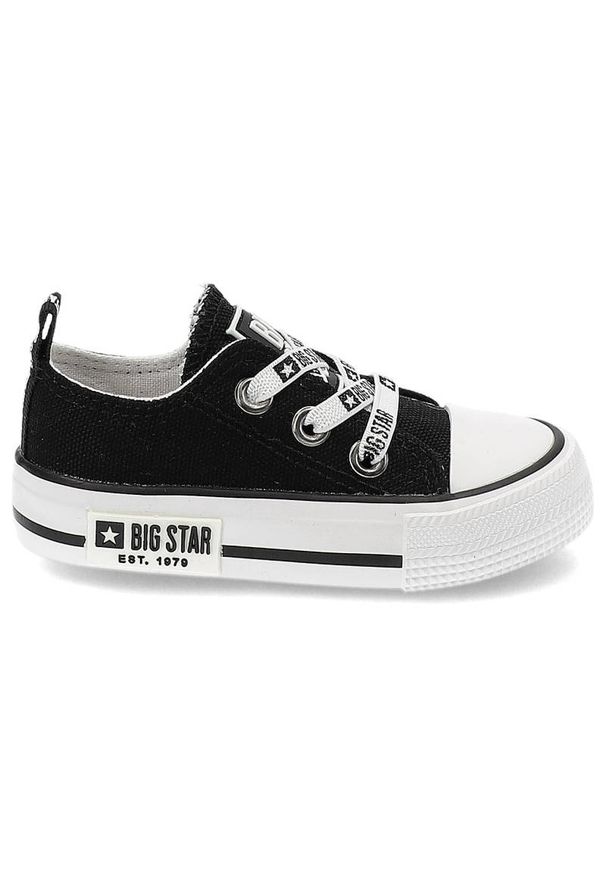 Big-Star - Czarne Trampki Big Star Materiałowe Dziecięce Buty Wsuwane. Zapięcie: bez zapięcia. Kolor: czarny. Materiał: materiał. Szerokość cholewki: normalna. Styl: młodzieżowy