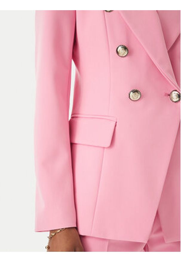 Maryley Marynarka 26EB139/43BB Różowy jasny Regular Fit. Kolor: różowy. Materiał: syntetyk