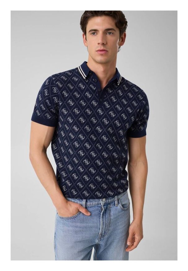 Guess Sweter 183052 Niebieski Classic Fit. Kolor: niebieski