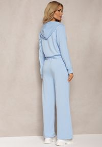 Renee - Jasnoniebieski Komplet Dresowy z Bluzą z Kapturem i Szerokimi Spodniami Irabelle. Kolor: niebieski. Materiał: dresówka #3