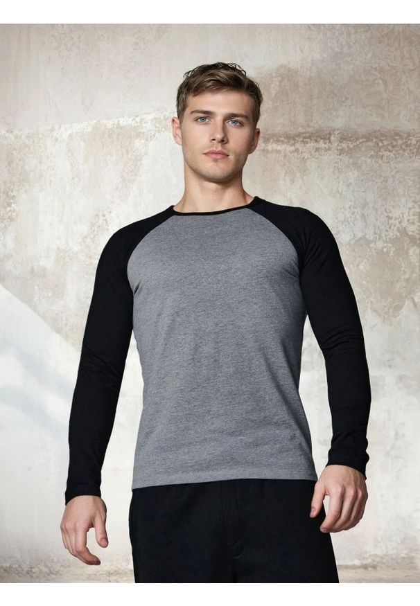 Sinsay - Bawełniana koszulka longsleeve - szary. Kolor: szary. Materiał: bawełna. Długość rękawa: długi rękaw
