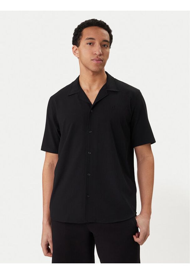 Karl Lagerfeld - KARL LAGERFELD Koszula 605942 562034 Czarny Regular Fit. Typ kołnierza: dekolt w karo. Kolor: czarny. Materiał: wiskoza, syntetyk