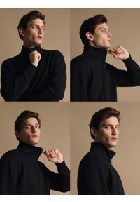 Reserved - Bluza ze stójką - czarny. Typ kołnierza: kołnierzyk stójkowy. Kolor: czarny. Materiał: bawełna, dzianina #1