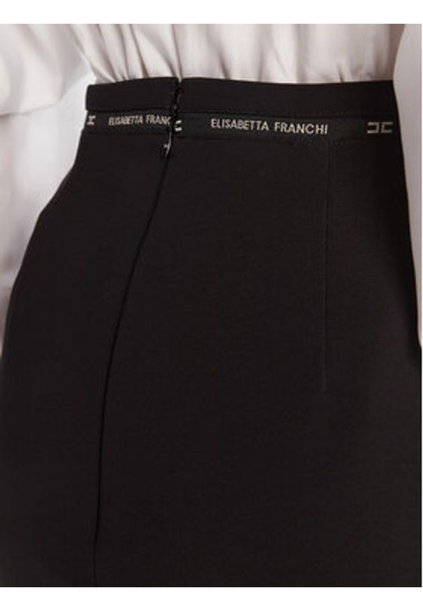 Elisabetta Franchi Spódnica midi GO-118-56E2-v220 Czarny Regular Fit. Kolor: czarny. Materiał: syntetyk