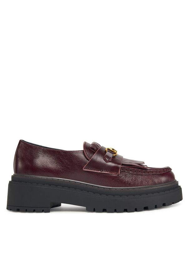 Loafersy Nokwol. Kolor: czerwony