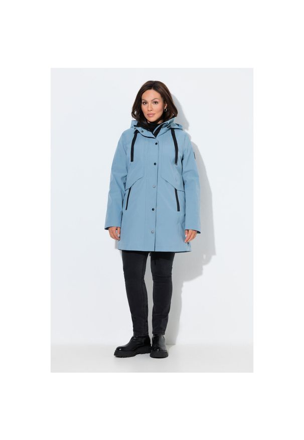 ULLA POPKEN - Damskie Kurtka funkcyjna HYPRAR wodoodporna kaptur. Kolekcja: plus size. Kolor: szary, niebieski, wielokolorowy. Materiał: poliester, poliamid, materiał