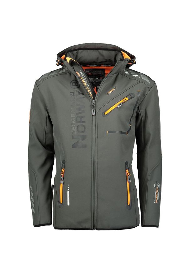 Geographical Norway Softshell ROYAUTE DGREY - ORANGE DB MEN 068. Kolor: szary. Materiał: softshell. Sport: turystyka piesza