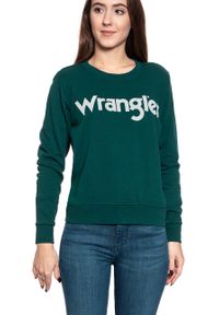 Wrangler - BLUZA WRANGLER LOGO SWEAT PINE W6N2HAG01. Kolor: niebieski