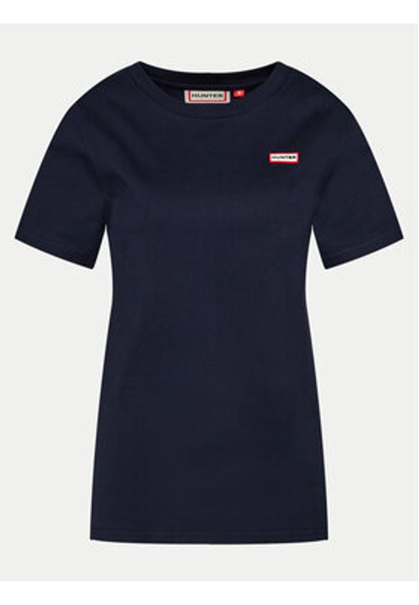 Hunter T-Shirt HARU0006242 Granatowy Regular Fit. Kolor: niebieski. Materiał: bawełna