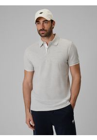 4f - 4F Koszulka polo regular męska - szara XXL. Okazja: na co dzień. Typ kołnierza: polo. Kolor: szary. Materiał: materiał, bawełna, jeans, dzianina. Styl: klasyczny, casual #1