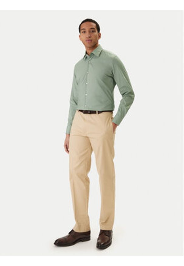 BOSS Koszula H-Hank 50469345 Zielony Slim Fit. Kolor: zielony. Materiał: bawełna
