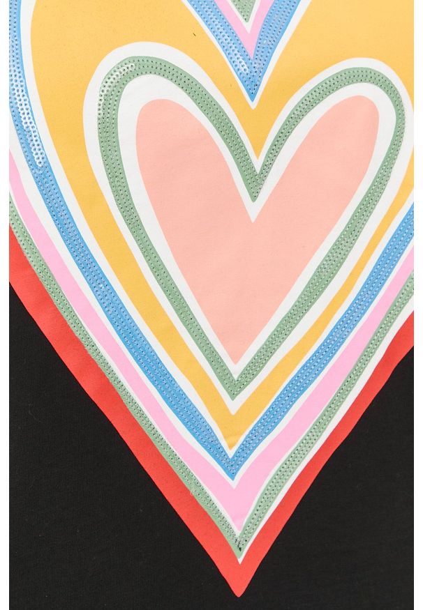 Love Moschino t-shirt bawełniany kolor czarny. Okazja: na co dzień. Kolor: czarny. Materiał: bawełna. Długość rękawa: krótki rękaw. Długość: krótkie. Styl: casual