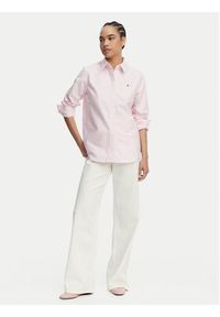 TOMMY HILFIGER - Tommy Hilfiger Koszula Fit Flag Embroidery Oxford WW0WW46111 Różowy Regular Fit. Kolor: różowy. Materiał: bawełna #3