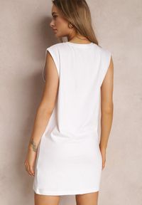 Renee - Biała Sukienka Cilolis. Kolor: biały. Materiał: bawełna, tkanina. Długość rękawa: na ramiączkach. Wzór: jednolity, gładki. Typ sukienki: proste. Styl: klasyczny. Długość: mini #2