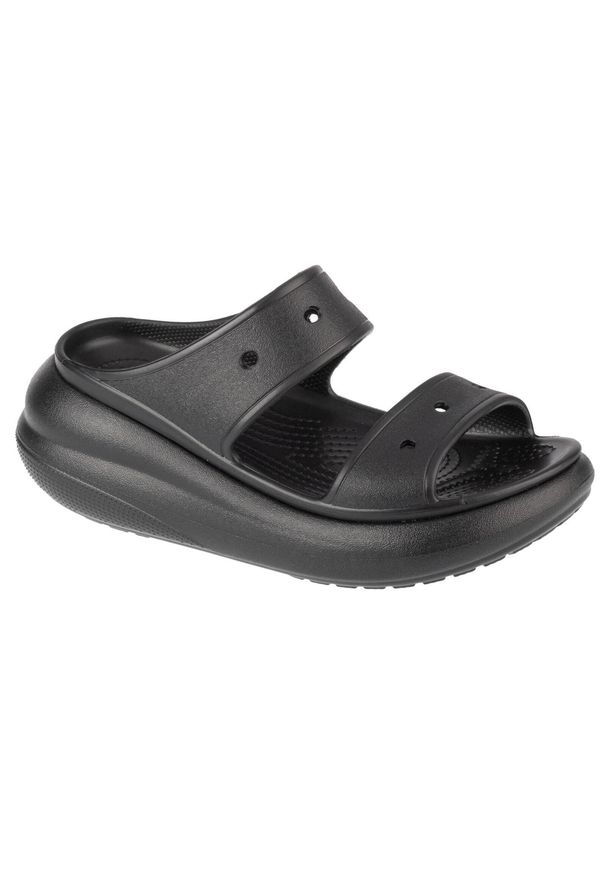 Sandały Crocs Classic Crush Z Kapciami Damskie. Kolor: czarny. Materiał: materiał, syntetyk