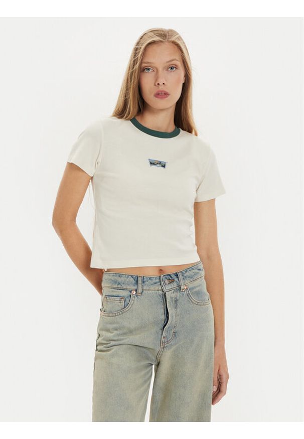 Levi's® T-Shirt Essential Sporty A8798-0014 Écru Slim Fit. Materiał: bawełna. Styl: sportowy