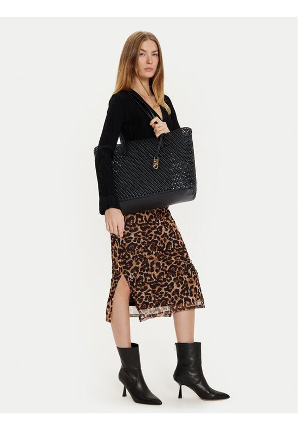 MICHAEL Michael Kors Torebka Eliza 30T4GZAT4L Czarny. Kolor: czarny. Materiał: skórzane