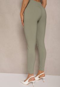 Renee - Zielone Spodnie Skinny z Bawełną i Ozdobnymi Guzikami Arrimarela. Okazja: na co dzień. Stan: podwyższony. Kolor: zielony. Materiał: bawełna. Styl: klasyczny, elegancki, casual #3
