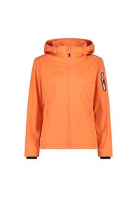 Kurtka damska turystyczna CMP 39A5016. Typ kołnierza: kaptur. Kolor: żółty, wielokolorowy, pomarańczowy. Materiał: softshell. Sport: turystyka piesza #1