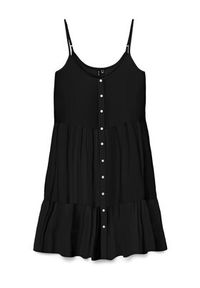 Vero Moda Sukienka letnia Bumpy 10325283 Czarny Loose Fit. Kolor: czarny. Materiał: wiskoza. Sezon: lato