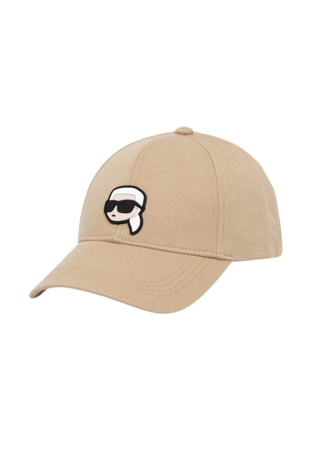 Karl Lagerfeld - KARL LAGERFELD Beżowa czapka K/ikonik 2.0. Kolor: beżowy. Materiał: bawełna