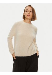 Weekend Max Mara Sweter 2425366111 Écru Regular Fit. Materiał: wełna