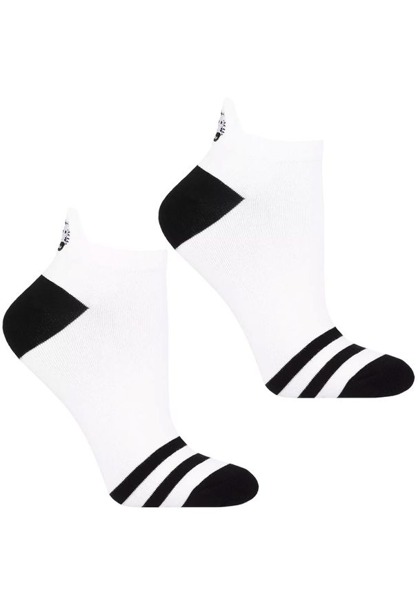 Biało-Czarne Stopki Damskie Zebra Moraj 3 Pary. Kolor: biały. Materiał: włókno, materiał, bawełna. Wzór: motyw zwierzęcy