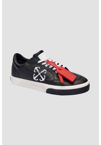 OFF-WHITE Czarne sneakersy New Low Vulcanized Leather. Kolor: czarny #1