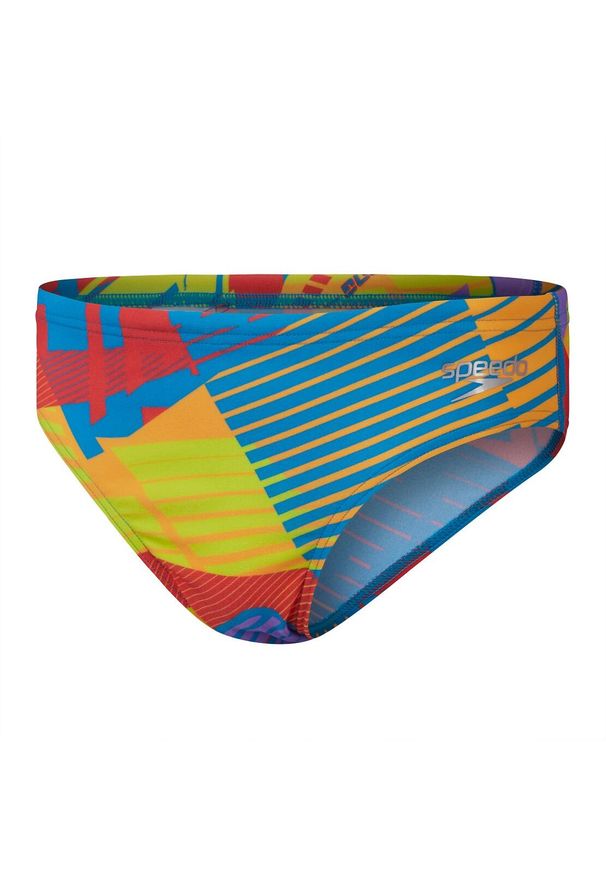 Kąpielówki slipy chłopięce kąpielowe Speedo Allover Digital. Kolor: niebieski, wielokolorowy, żółty