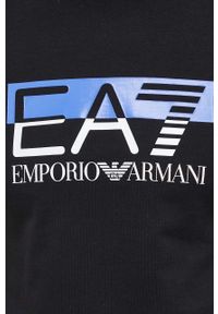 EA7 Emporio Armani bluza bawełniana męska kolor czarny z nadrukiem. Kolor: czarny. Materiał: bawełna. Wzór: nadruk. Styl: klasyczny #5