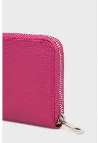 Answear Lab portfel skórzany damski kolor różowy. Kolor: różowy. Materiał: skóra. Wzór: gładki