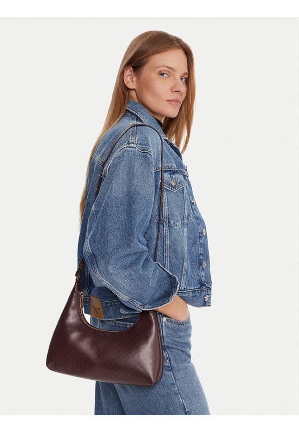 Calvin Klein Torebka LV04F3298G Bordowy. Kolor: czerwony. Materiał: skórzane