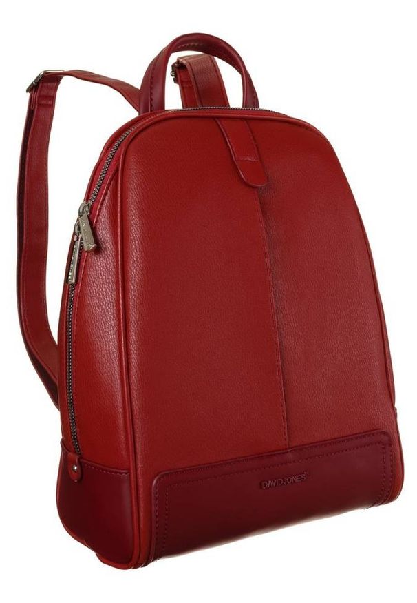DAVID JONES - Plecak damski czerwony David Jones CM6014 RED. Kolor: czerwony. Materiał: skóra ekologiczna. Styl: klasyczny
