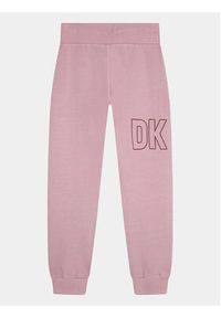 DKNY Spodnie dresowe D54000 D Różowy Regular Fit. Kolor: różowy. Materiał: bawełna