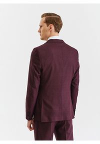 Pako Lorente - PAKO LORENTE – Bordowe spodnie garniturowe w subtelną kratę. Kolor: czerwony. Materiał: poliester, elastan, wiskoza #3
