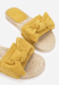 Renee - Żółte Klapki Igarvyn. Nosek buta: okrągły. Kolor: żółty. Materiał: guma. Wzór: aplikacja #3
