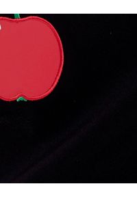 MOSCHINO - Czarna spódnica z jabłkiem. Okazja: do pracy. Kolor: czarny. Materiał: materiał. Wzór: aplikacja. Styl: klasyczny #3