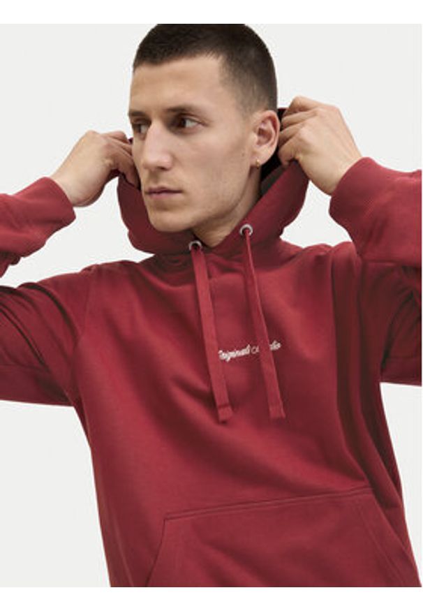 Jack & Jones - Jack&Jones Bluza Norrebro 12282861 Czerwony Relaxed Fit. Kolor: czerwony. Materiał: bawełna