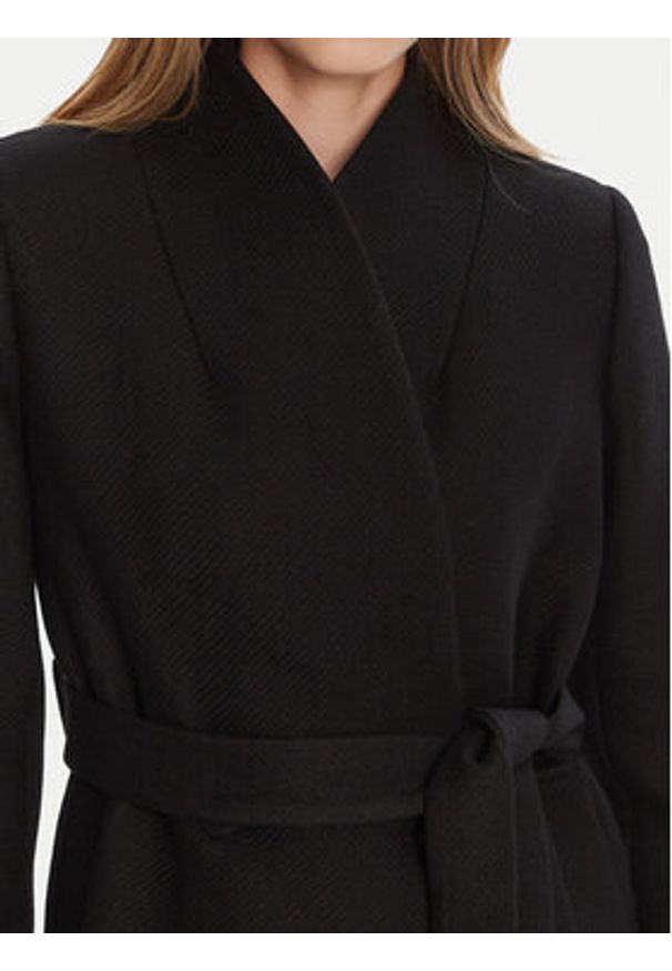 Rinascimento Płaszcz wełniany CFC0126222003 Czarny Slim Fit. Kolor: czarny. Materiał: wełna, syntetyk