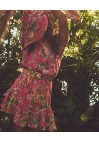 HEMANT & NANDITA - Sukienka na jedno ramię Miyu. Kolor: różowy, wielokolorowy, fioletowy. Materiał: wiskoza. Długość: mini #2