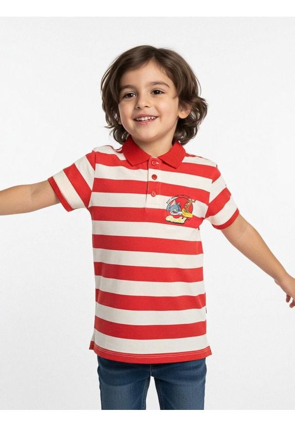Sinsay - Koszulka polo Tom and Jerry - czerwony. Typ kołnierza: polo. Kolor: czerwony