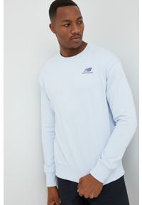 New Balance bluza męska z aplikacją. Kolor: niebieski. Materiał: bawełna. Wzór: aplikacja #1