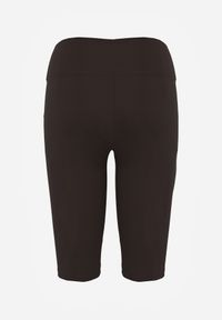 Born2be - Brązowe Szorty Kolarki z Wysokim Stanem i Modelującym Pasem Toadgrass. Stan: podwyższony. Kolor: brązowy. Styl: elegancki #5