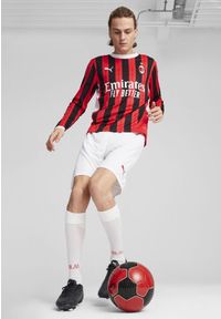 Puma - Męskie szorty AC Milan 24/25 PUMA White For All Time Red. Kolor: czerwony, biały, wielokolorowy. Sport: piłka nożna