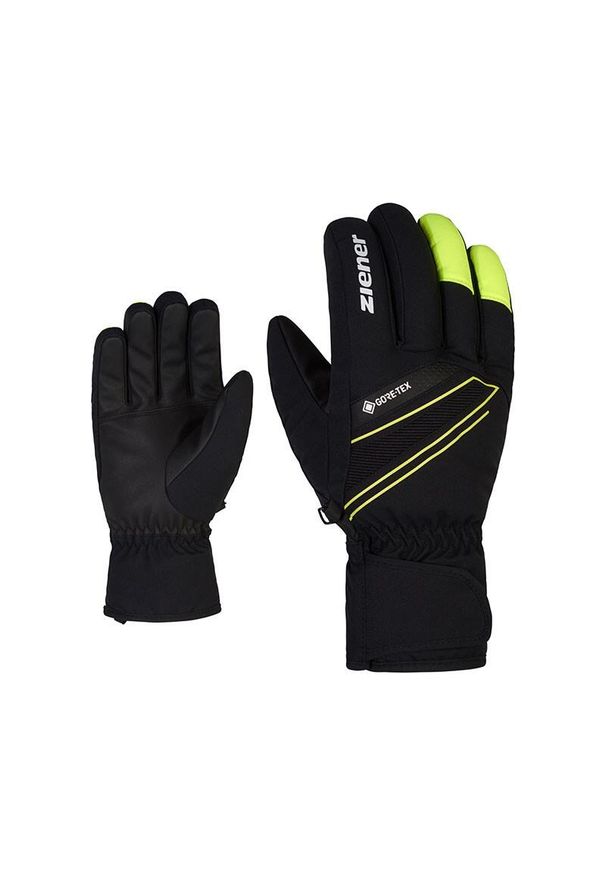 Rękawice narciarskie męskie Ziener Gunar Gtx. Kolor: żółty, wielokolorowy, czarny. Materiał: syntetyk. Sezon: zima. Sport: narciarstwo