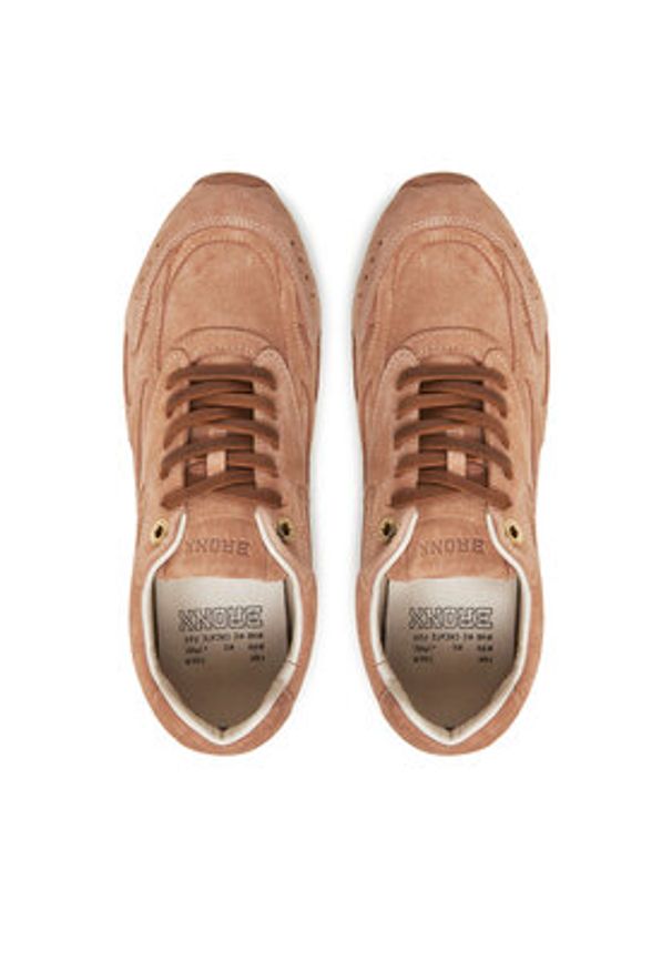 Bronx Sneakersy 66647-VC 3877 Brązowy. Kolor: brązowy. Materiał: zamsz, skóra